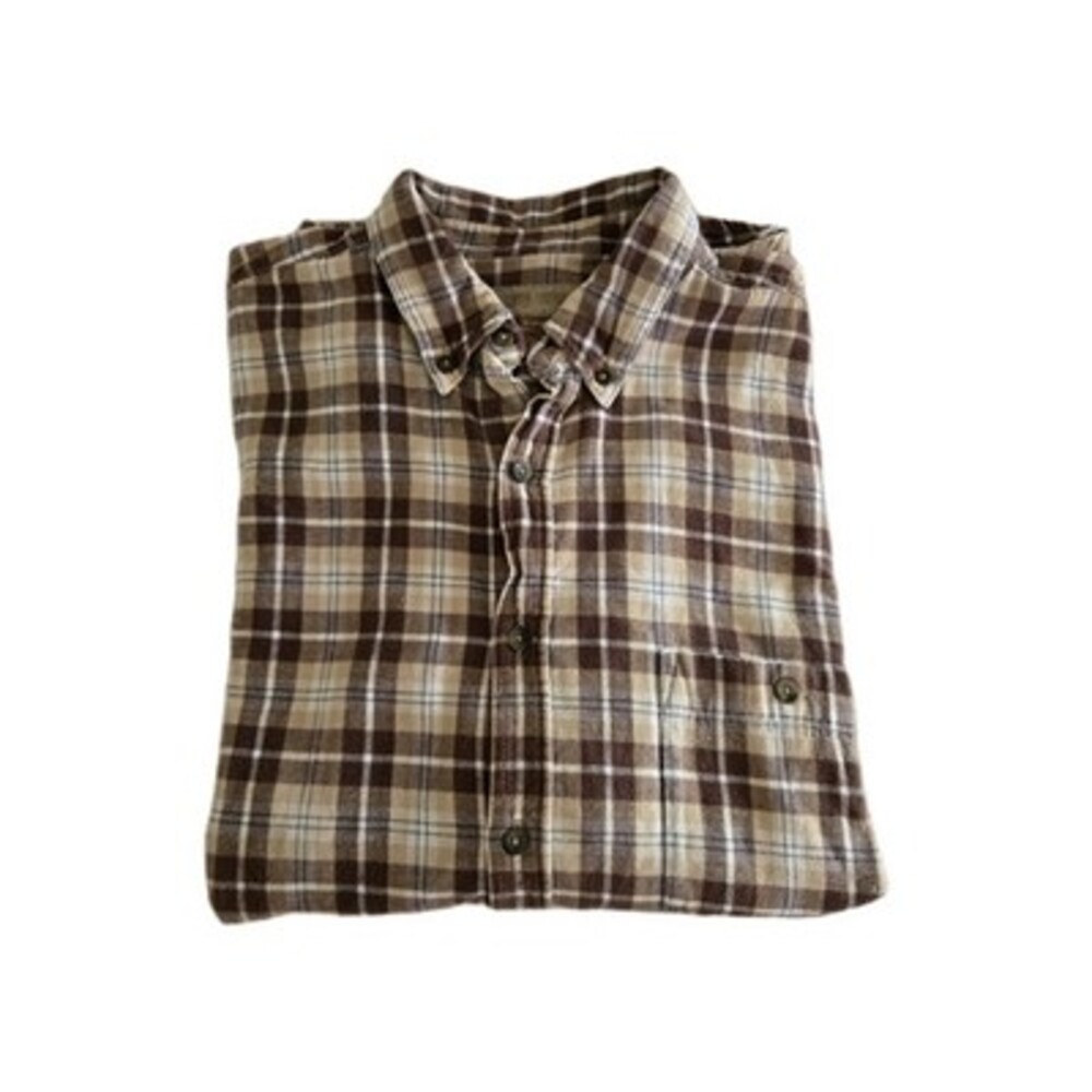 Faded Glory Flannel Lumberjack Workwear Shirt Size XL Brown Bark - 100% Cotton
